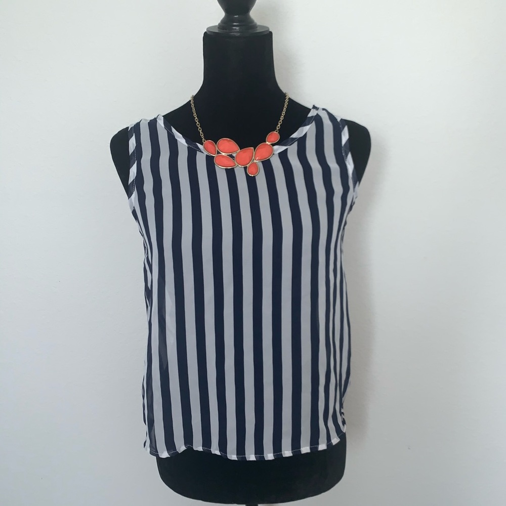 Blue stripe crop top